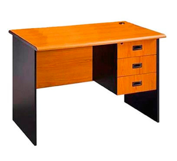 Two-Tone Office Table with Side Drawers...
